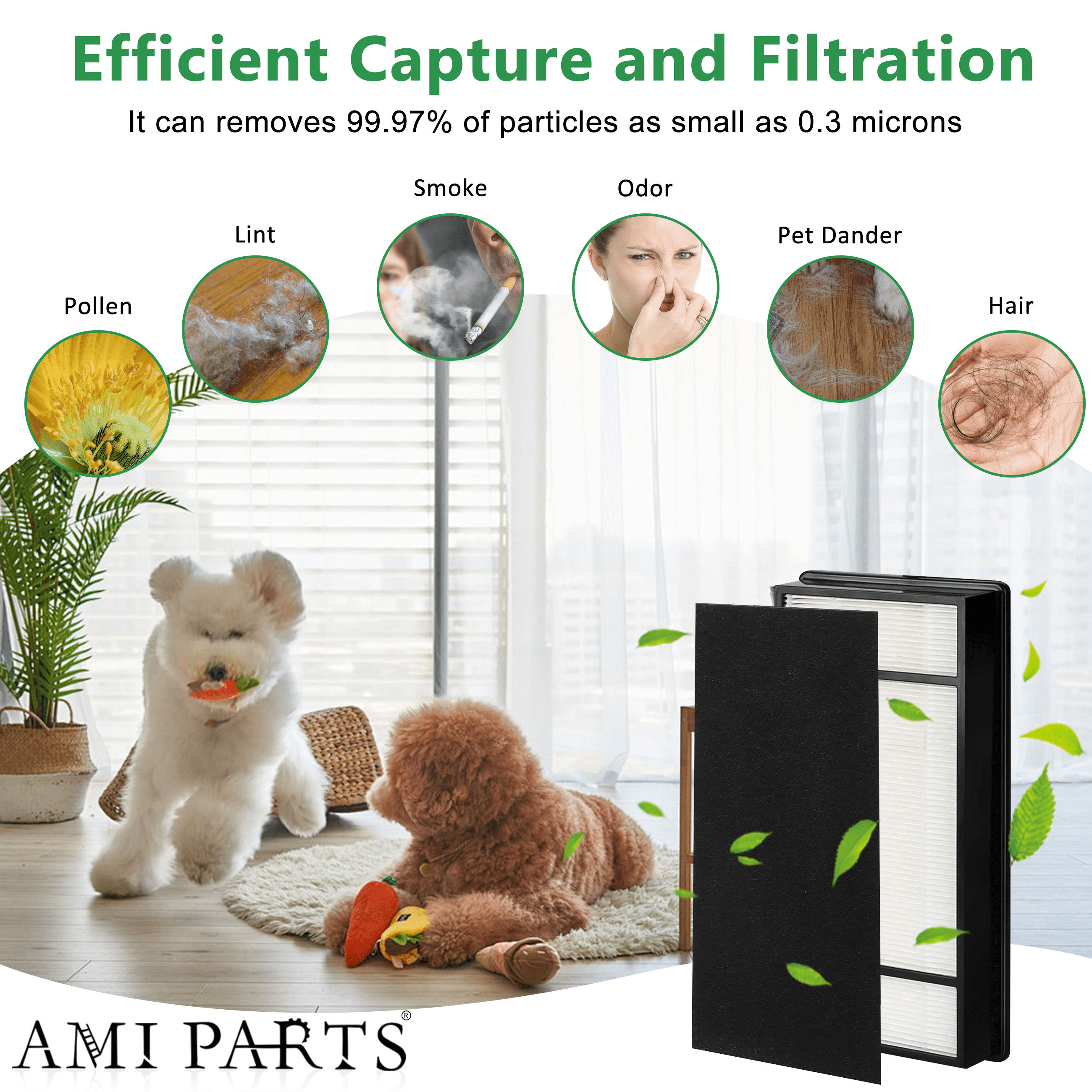 AMI PARTS True HEPA H Filter Replacement for Honeywell HPA060 HPA160 HRF-H1 HRF-H2