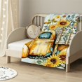 QZHH Sunflowers Daisies Plush Blanket Super Soft for All Seasons