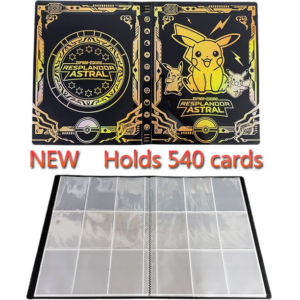 Álbum de cartas de Pokémon, carpeta de colección de 9 bolsillos, libro de Pokemon, 540 tarjetas, mapa de Pokémon, Charizard, Pikachu, soporte cargado de lista Fivean unisex