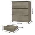 thumbnail image 2 of Homfa 3 Drawers Nightstand Set of 2, Small Sofa Table, Wooden Storage Cabinet for Living Room, Wash Gray, 2 of 7