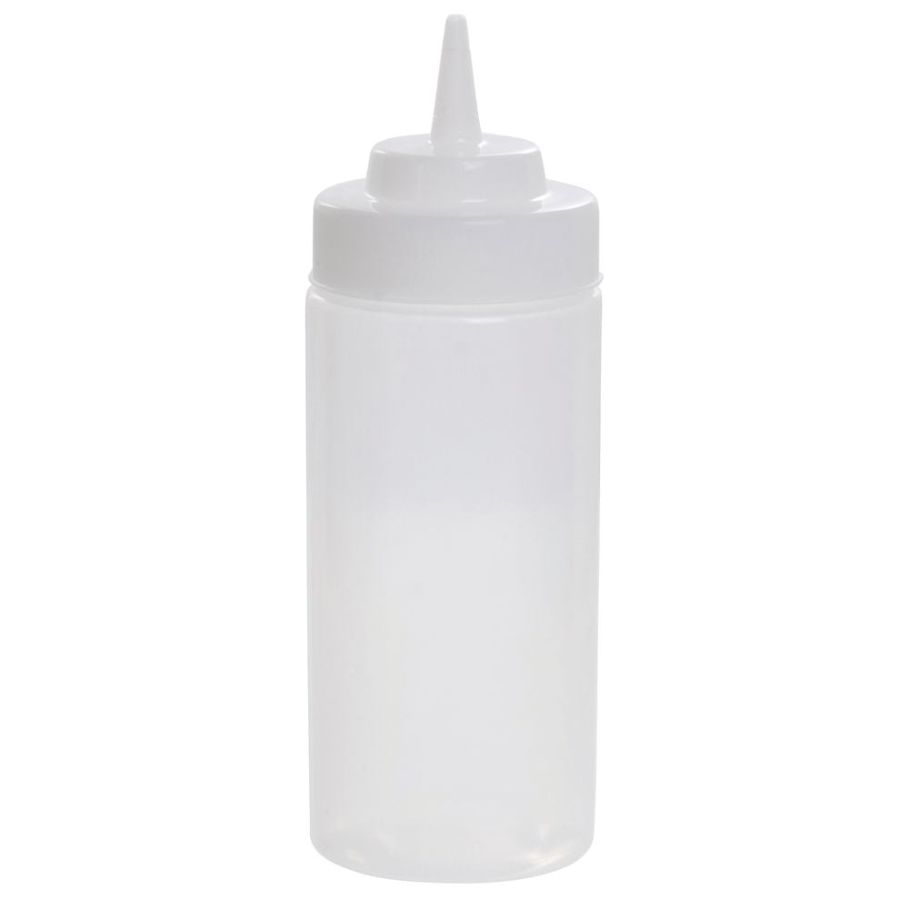 Tablecraft 16 Oz Clear Polyethylene Widemouth Squeeze Bottle 2 3/4