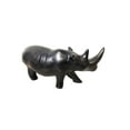 thumbnail image 1 of Kisii Stéatite Rhinocéros Fait Main Noir, 1 of 3