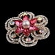 thumbnail image 4 of 2xStatement Rhinestone Flor Bufanda Hebilla Perla Broche Joyería, 4 of 8