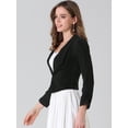 thumbnail image 4 of INSPIRE CHIC Blazer Court à Revers Cranté pour Femme Veste à Manches Longues, 4 of 6
