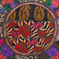 thumbnail image 3 of Stylo Culture Indian Round Boho Floor Pillow Vintage Patchwork Cushion Cover Black Throw Pillow Cover 18 Small Decorative Decor Seating Tuffet Seat Pouf Cover Footstool Cotton Embroidered 1 Pc, 3 of 3
