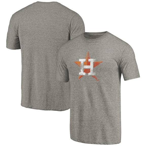 Men's Ash Houston Astros Distressed Team Tri-Blend T-Shirt