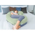 thumbnail image 2 of Almohadas de embarazo QUEEN ROSE Cooling en forma de E verde salvia, 2 of 6