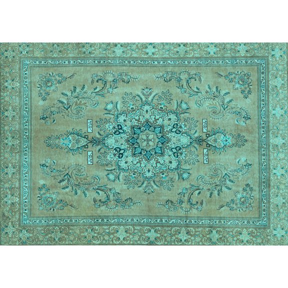 Ahgly Company Indoor Rectangle Abstract Light Blue Modern Area Rugs, 2' x 4'