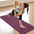 thumbnail image 6 of Red Blue Checkered Pattern Hot Yoga Mat Towel Non Slip for Hot Yoga - Quick-Drying Yoga Mat Cover with 4 Corner Pockets with Travel Bag - Hot Yoga Towel Non Slip Grip Moisture Wicking Sweat 70"x26", 6 of 6