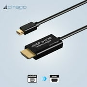 Cirago 6ft Mini DisplayPort to HDMI Full HD 1080p Plug and Play Portable Display Adapter Male Cable for Laptop/PC to Your HDMI HDTV/Monitor
