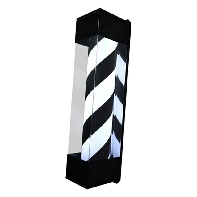 Poste de barbero con luz giratoria, rayas, luz de pared, letrero giratorio para peluquería M