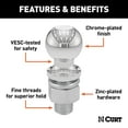 thumbnail image 2 of CURT 40005 Chrome Trailer Hitch Ball, 7,500 lbs, 2-5/16-Inch Diameter, 1 x 2-1/8-Inch Shank, 2 of 2