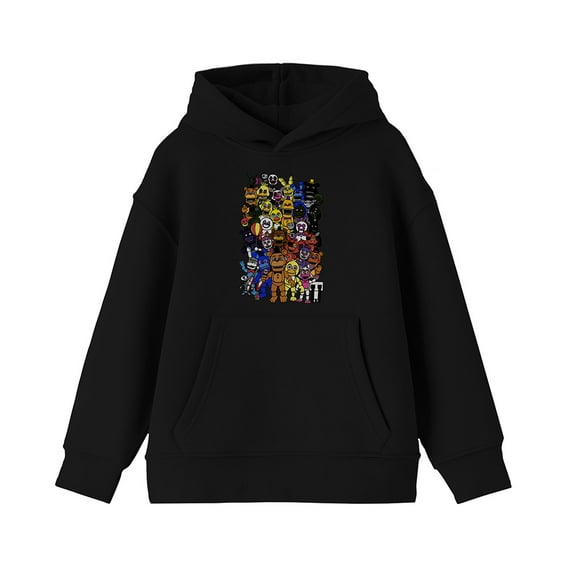 Five Nights at Freddy's Character Collage Youth Black Graphic Hoodie-Medium