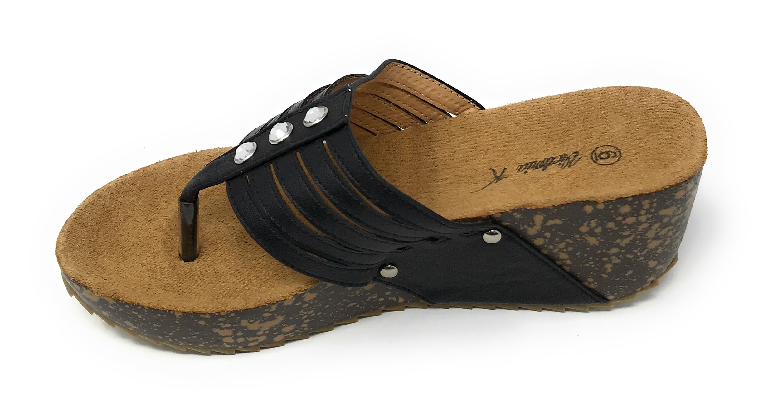 Victoria K Women's Cork Wedge Multi Straps Sandals