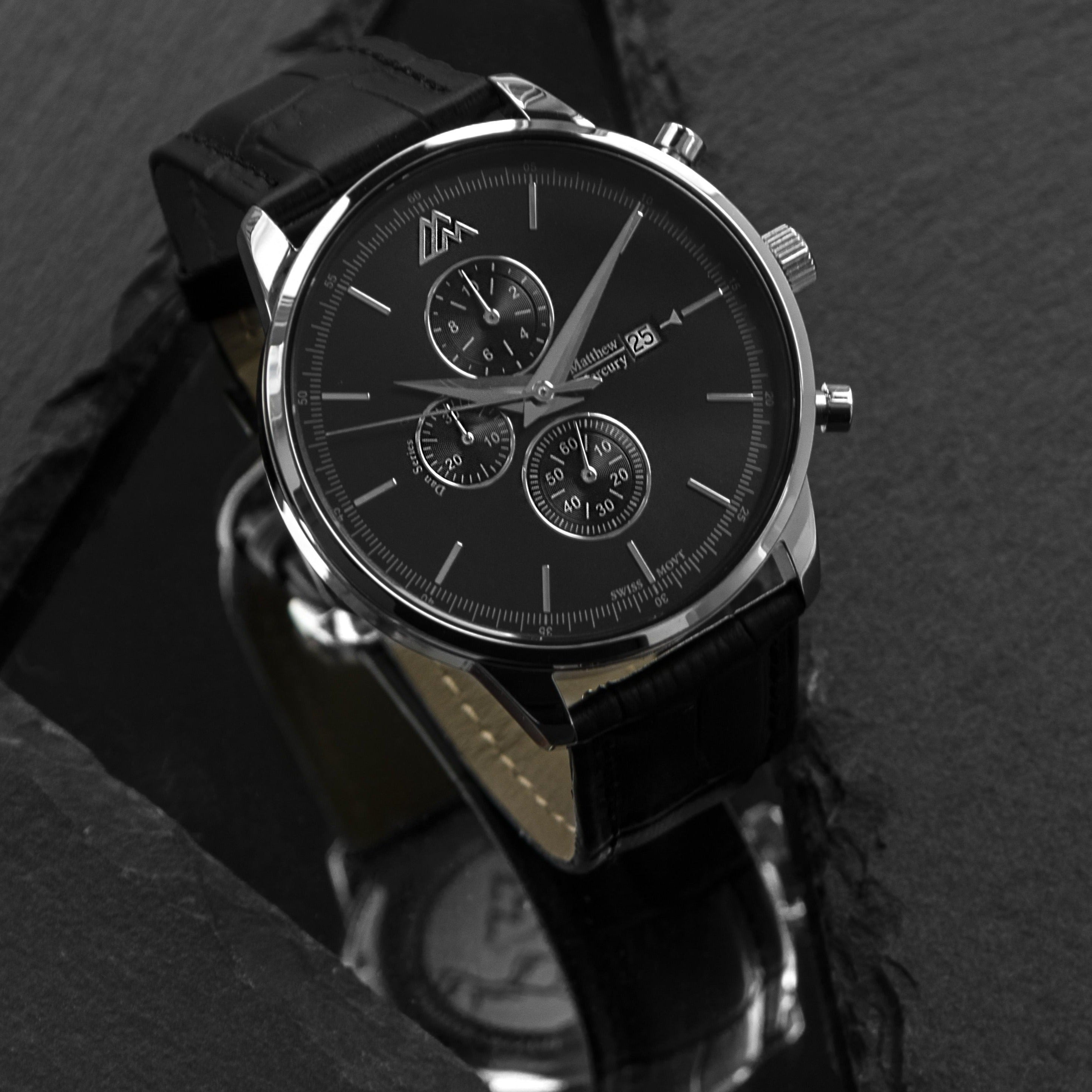 Magnum Black - leather straps set – Matthew Mercury Watches