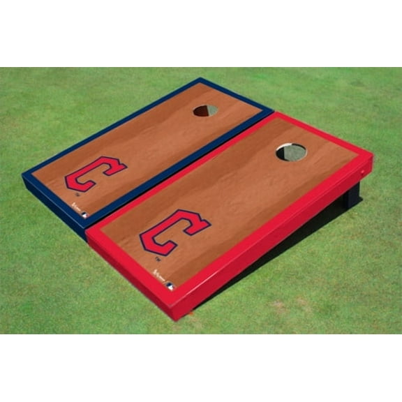 Cleveland Guardians C Rosewood Alternating Border Cornhole Boards