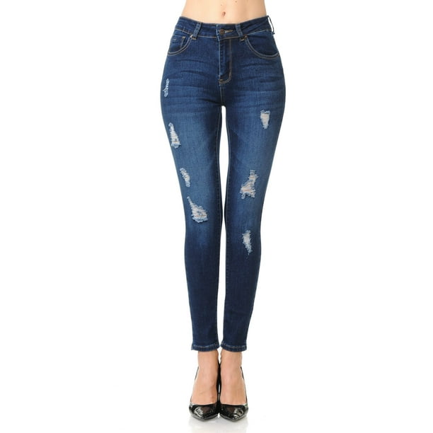 Wax Jean - Wax Jeans Women's High Rise 5-Pocket Skinny Jean with ...