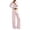 Pink, variant on vdgthytj 2 Piece Sets for Women Long Sleeve V-Neck Wrap Waist Crop Tops Drawstring Wide Leg Pants Fall Casual Going out Outfits