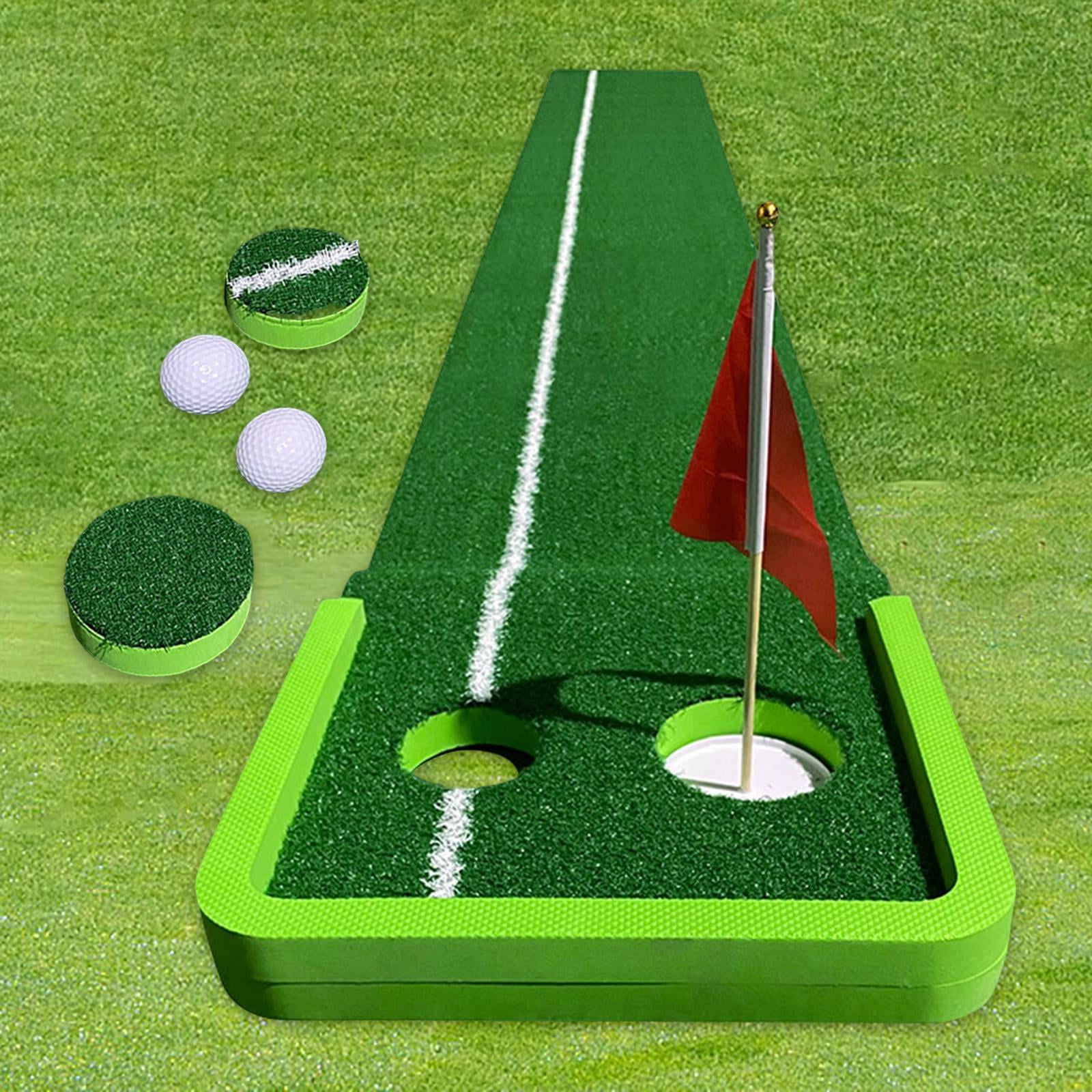 DimyFew Golf Green Putting Mat with Ball and Flags Indoor Outdoor Foldable Golf Practice