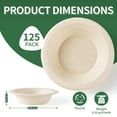 thumbnail image 2 of GPED Tazones de Papel de 16 Oz, Paquete de 125 Tazones Desechables Resistentes, Bagazo de Caña de Azúcar Biodegradable Compostable, Perfecto para Sopa, Ensalada, Postre, Palomitas de Maíz, Cereal y L, 2 of 7