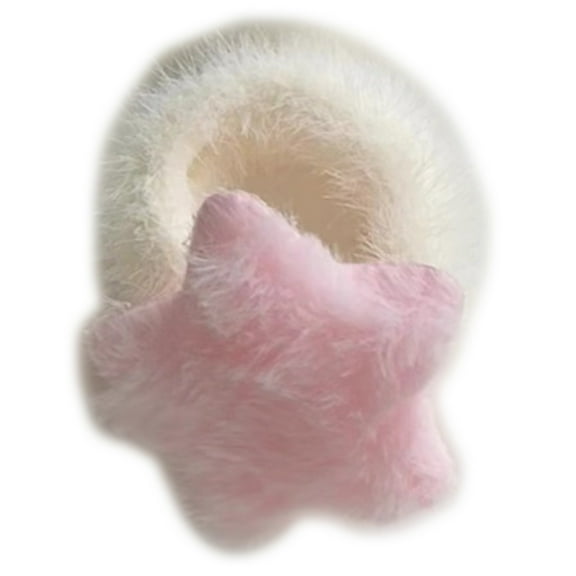 Acahhotxx Women Headdress, Princess Plush Star Hair Tie Furry Ponytail Holder Enchanting Furry Hair Tie Hair Rope Hair Tool