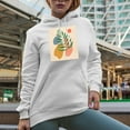 thumbnail image 2 of Aesthetic Minimalism Boho Botanical Art Merch Gift, White Hooded Sweatshirt or Hoodie, Small, 2 of 5