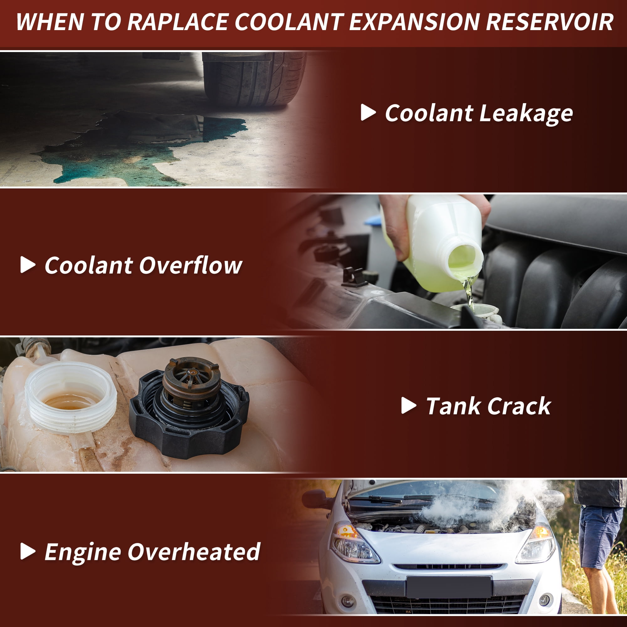 Unique Bargains Coolant Expansion Reservoir Tank for Toyota Corolla iM 2017-2018 1.8L L4 for Scion tC 2011-2016 2.5L L4 Radiator Coolant Overflow Reservoir Recovery Tank 1648022080
