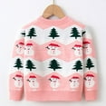 thumbnail image 3 of Tfken Christmas Sweater For Boys Toddler Long Sleeve Cartoon Print Pullover Warm Comfortable Sweater Pink Size 2-3 Years, 3 of 6