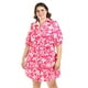 thumbnail image 4 of Vestido camisero con olan Roman Fashion /Tallas Extras, 4326 (Fiusha flores) fucsia 40, 4 of 6