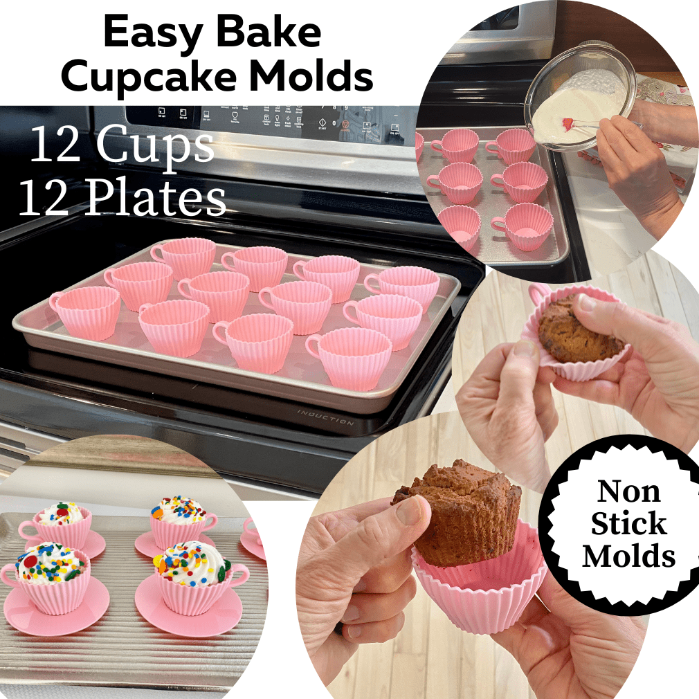 Silicone Cupcake Baking Cups Molds 12 Pieces Assorted Colors