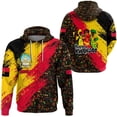 thumbnail image 3 of Sudadera con capucha y cremallera informal con estampado 3D del mapa de Angola y el país de África para hombre y mujer, 3 of 5