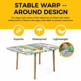 thumbnail image 4 of Easter Bunny Table Cloths for 5 Foot Rectangle Tables, Farmhouse Colorful Eggs Tulip Wooden Grain Patio Waterproof Elastic Fitted Tablecloths, Washable Rectangular Table Cover for Camping, 4 of 8