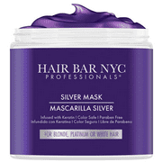 Silver Mask - Purple Hair Mask Toner is a Triple Power Toning Mask for Blonde Hair, Silver Hair & Platinum Hair, Infused with Keratin & Biotin by Hair Bar NYC 16.9oz 500ml…