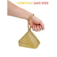 thumbnail image 6 of Luxtrada Women's Rhinestone Clutch Evening Bags Glitter Triangle Wrist Purse for Prom Cocktail Party Wedding Engagement (Black), 6 of 8