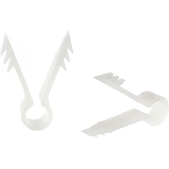 Stucco and Drywall Cable Clips for Coaxial and Similar Cables - Push-in Masonry Anchors - RG59, RG6, Ethernet, and Similar - Cable Clips, Pack of 100 - White