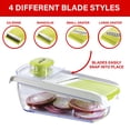 thumbnail image 3 of Brentwood Mandolin Slicer with 5 Cup Storage Container and 4 Interchangeable Stainless Steel Blades in Green, 3 of 7
