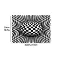 thumbnail image 2 of Yuedong 3D Illusion Carpet Velvet Home Office Rectangular Visual Geometry Carpet Optical Illusion Rug Velvet(Black & White), 2 of 9