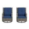thumbnail image 3 of MeetLeisure Water Resistant Stainless Steel Outdoor Swivel Chair with Cushions - Set of 2, Navy, 3 of 12