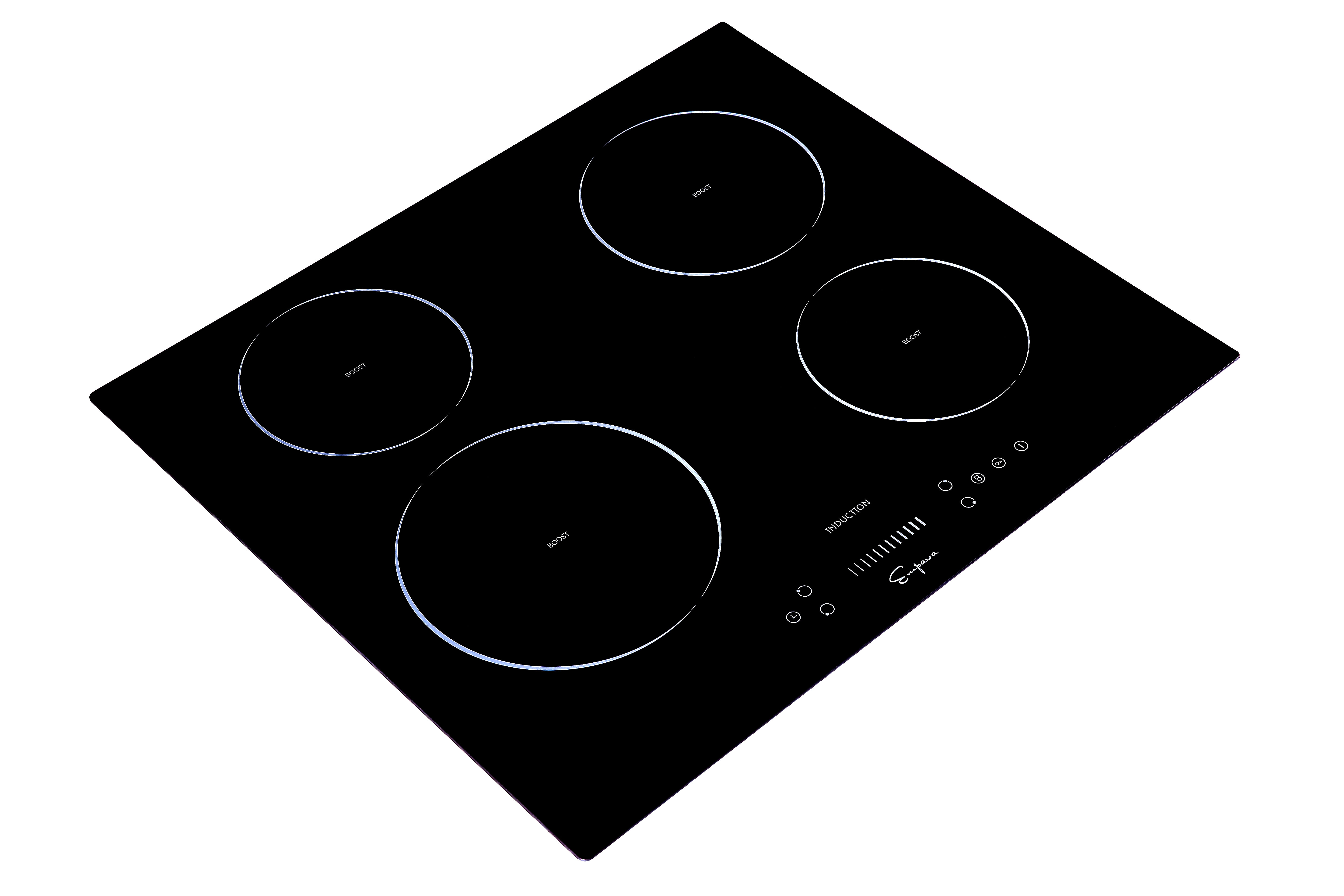 24 Inch Empava 24 Built-in Electric Induction Cooktop with 4 Elements Power Boost Burners in Black Vitro Ceramic Glass 