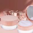 thumbnail image 4 of Portable Empty Powder Case Mirror Loose Powder Container Makeup Case with Powder Puff (Pink), 4 of 9
