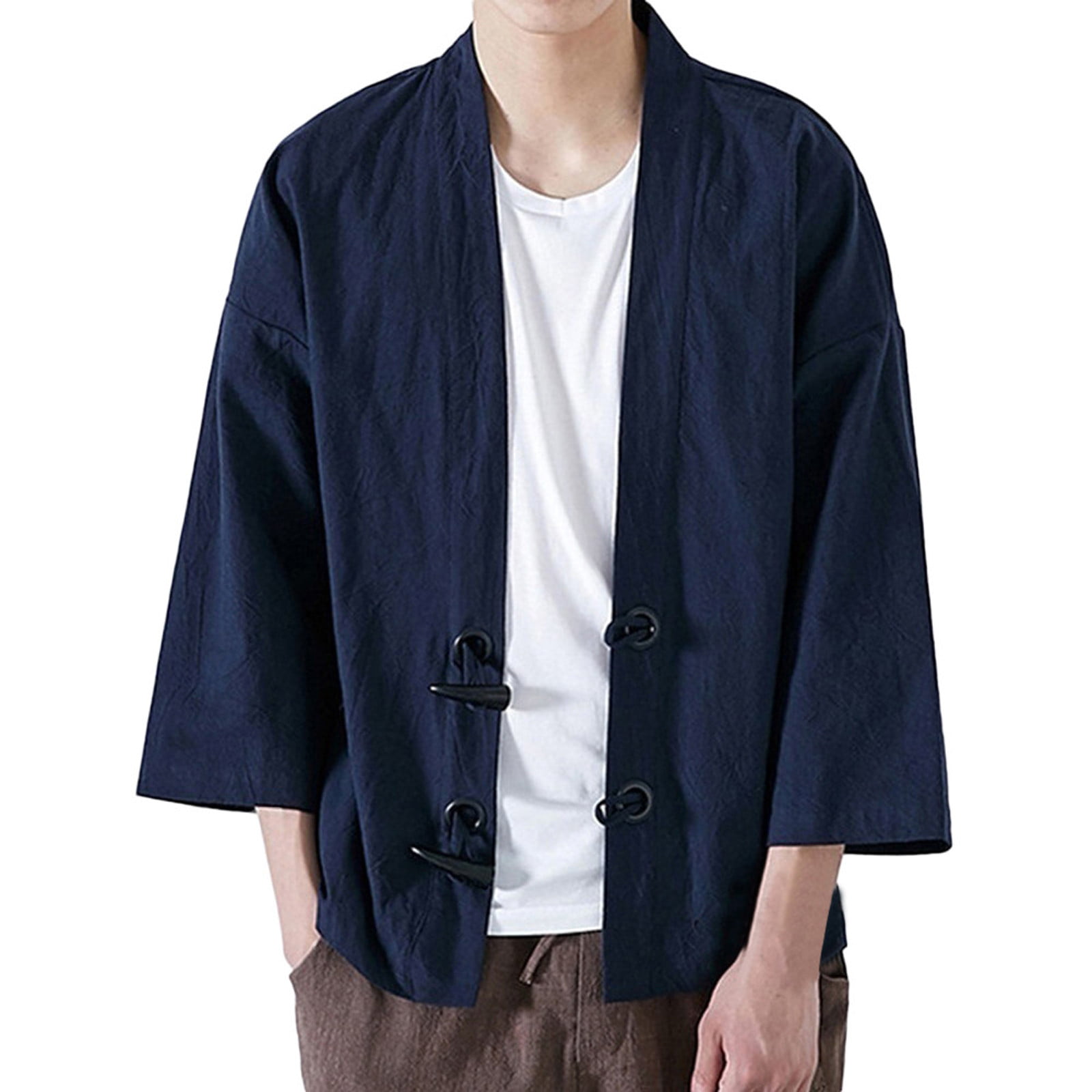 GK-O Mens Japanese Crane Sun Kimono Yukata Coat Cardigan Top Jacket  Bathrobe Robe Casual Loose at  Men’s Clothing store