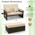 thumbnail image 3 of Gymax Ensemble de Lit de Jour en Rotin pour Patio avec Causeuse Rembourrée et Pouf de Rangement, 3 of 10