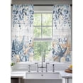 thumbnail image 2 of Blue Eucalyptus Coastal Sheer Curtains 63 Inch Length 2 Panels Set Window Treatments, Beach Starfish Shell Nautical Retro Rod Pocket Semi Curtains for Living Room/Bedroom/Kitchen Décor, 104"W x 63"L, 2 of 7