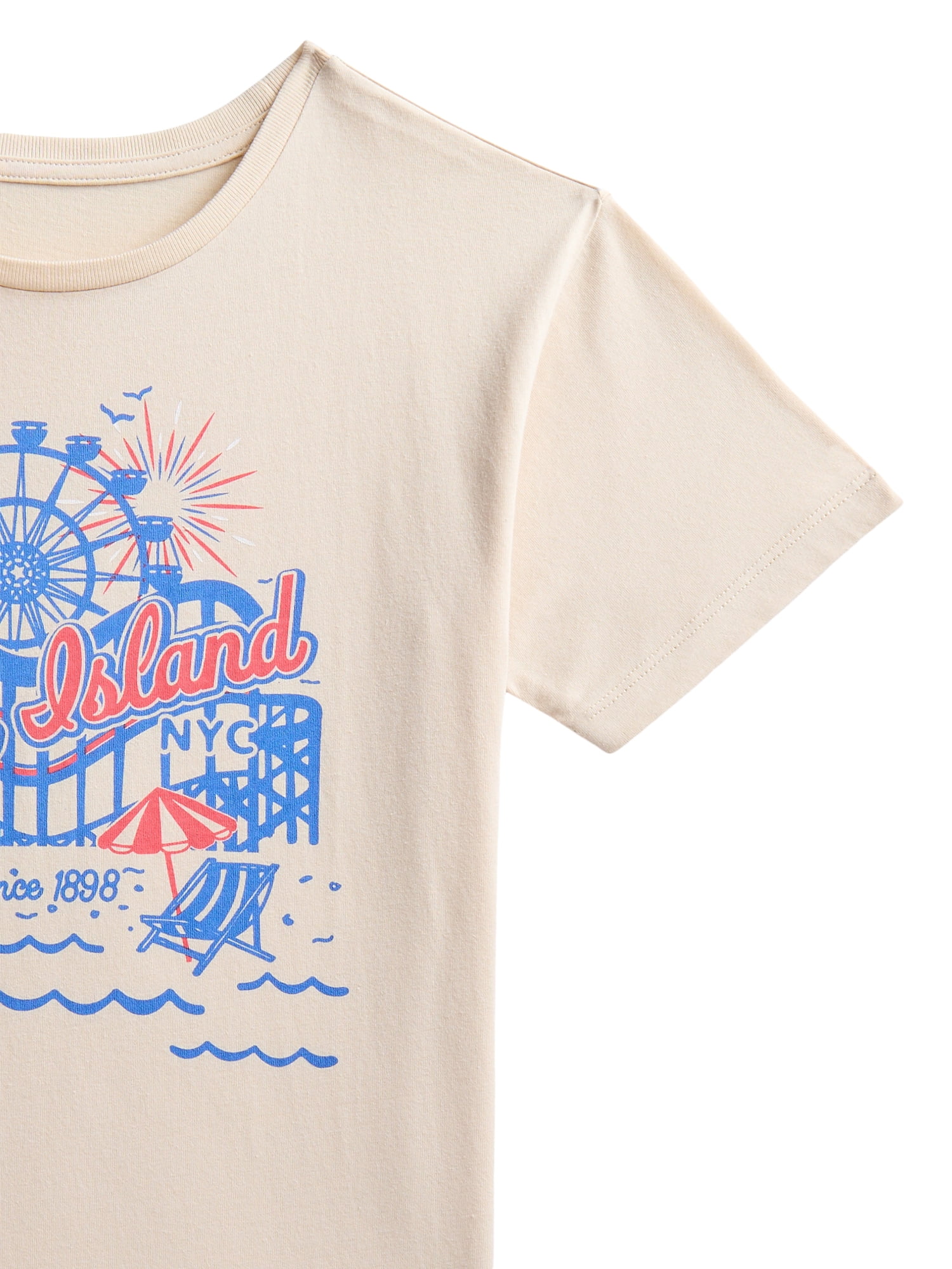 Wonder Nation Girls NYC Amusement Park Graphic Tee with Short Sleeves, Sizes 4-18