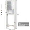 thumbnail image 2 of Bathroom Space Saver Organizer Toilet Rack, Over The Toilet Storage Cabinet with 2 Doors & Shelves, White, 2 of 13