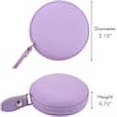 thumbnail image 3 of Pu Leather Sewing Tape Measure Body Measuring with Push Button Multifunction Dual Sided Ruler Retractable for Craft Knitting Leg Chest, Violet, 3 of 4