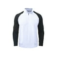 thumbnail image 2 of Liacowi Men Slim Fit Sweatshirts Quarter Zip Stand Collar Contrast Color Long Sleeve Pullover Fall Winter Outdoor Workout Casual Tops, 2 of 8