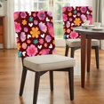 thumbnail image 4 of Pink Floral Chair Covers Set of 1 Watercolor Flower Heart Rustic Plant Country Chair Back Covers Stretch Removable Washable Slipcovers Protector for Dining Room Kitchen Party Decor, 4 of 9