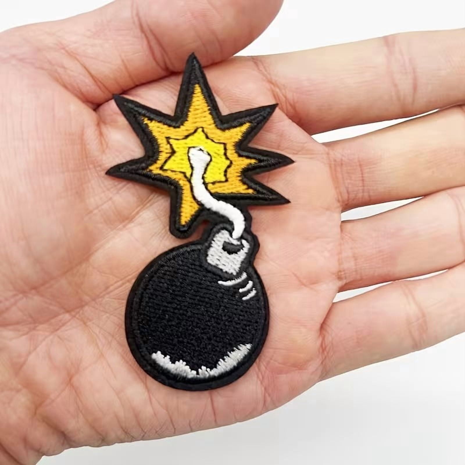 3pcs black bomb DIY fabric jeans patch clothing down jacket decorative patch embroidery hot stamping badge