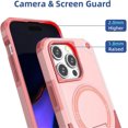 thumbnail image 5 of Case for iPhone 16 Plus,Military Grade [Built-in Kickstand] Magnetic Dual-Layer Heavy Duty Shockproof Protection TPU+PC Phone Case for iPhone 16 Plus,6.7 Inch 2024 (Pink), 5 of 15